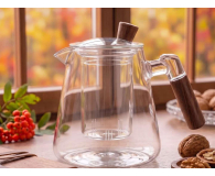 Altom Dzbanek szklany z zaparzaczem 550 ml drewniana rączka - 1611187 - zdjęcie 4